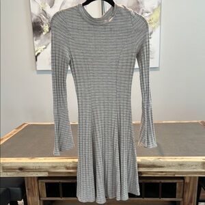 Altar'd State Cream and Black Fit and Flare Dress